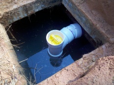 sanitary tee and effluent filter in septic tank